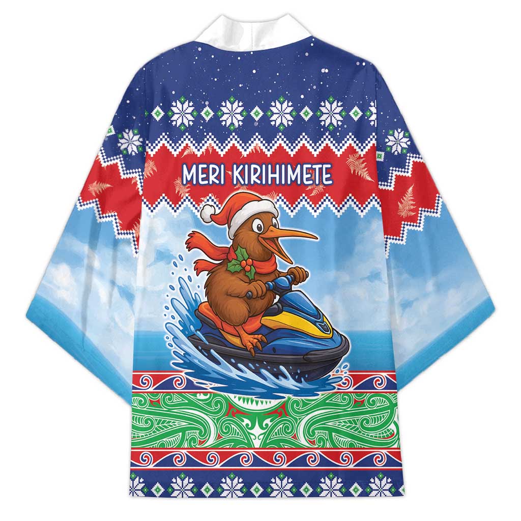 New Zealand Christmas Kimono Funny Jet Ride Kiwi Xmas - Polynesian Pride