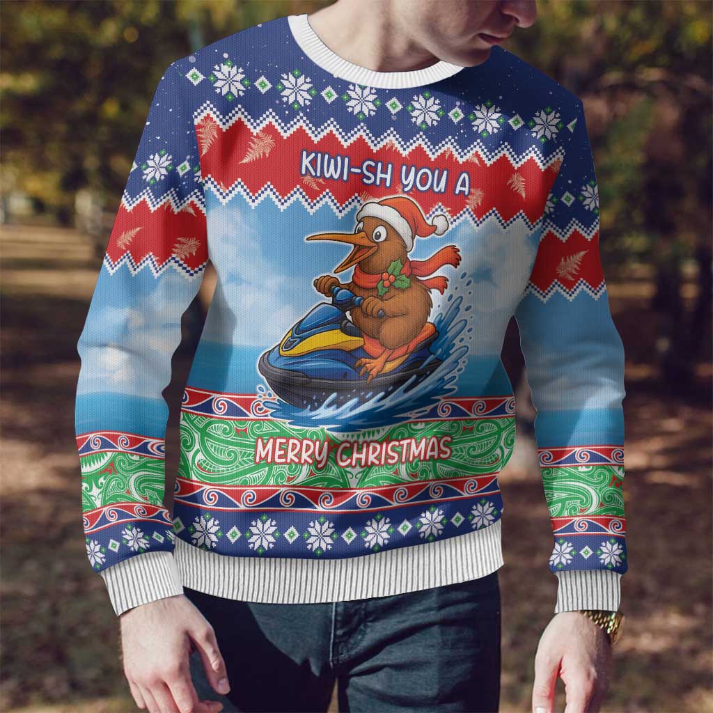 New Zealand Christmas Ugly Christmas Sweater Funny Jet Ride Kiwi Xmas - Polynesian Pride