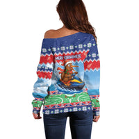 New Zealand Christmas Off Shoulder Sweater Funny Jet Ride Kiwi Xmas - Polynesian Pride