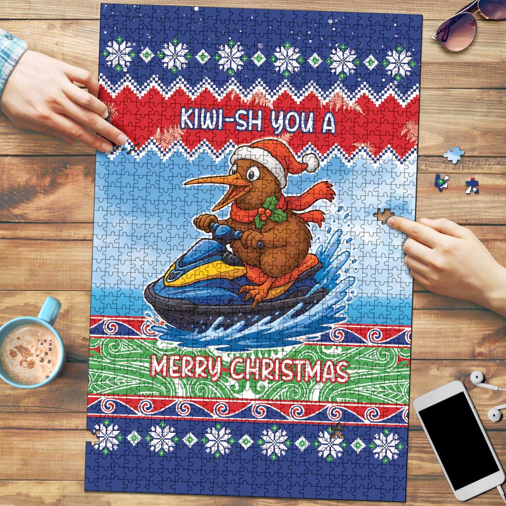 New Zealand Christmas Puzzle Funny Jet Ride Kiwi Xmas - Polynesian Pride