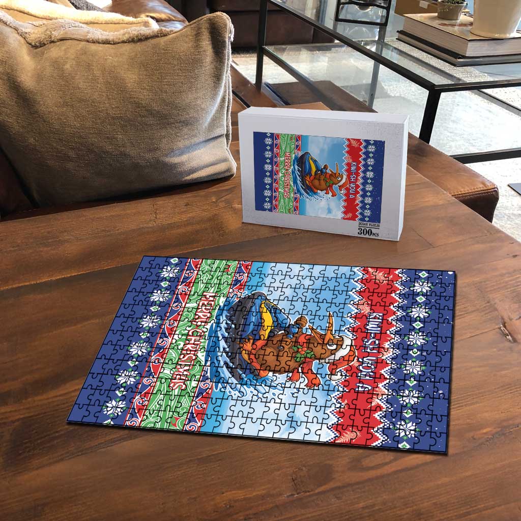 New Zealand Christmas Puzzle Funny Jet Ride Kiwi Xmas - Polynesian Pride