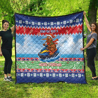 New Zealand Christmas Quilt Funny Jet Ride Kiwi Xmas - Polynesian Pride