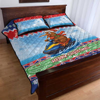 New Zealand Christmas Quilt Bed Set Funny Jet Ride Kiwi Xmas - Polynesian Pride