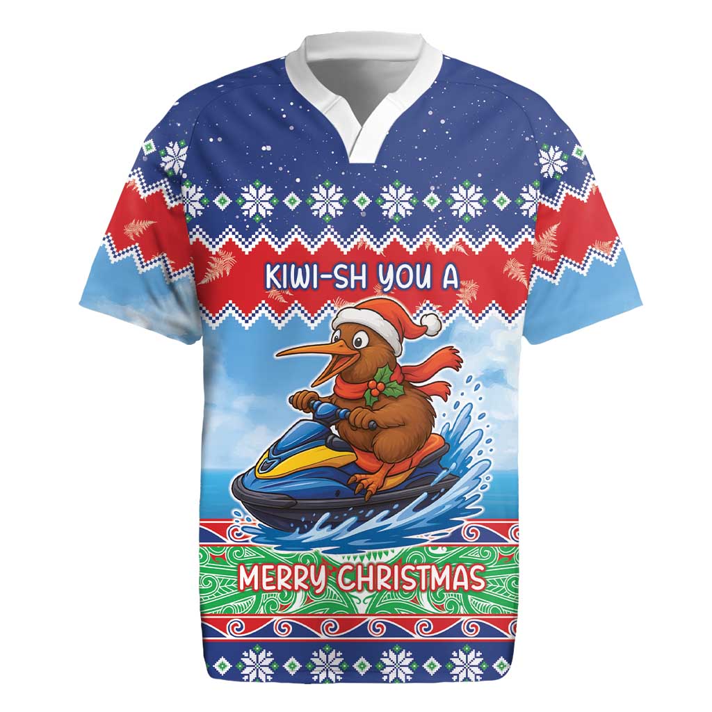 New Zealand Christmas Rugby Jersey Funny Jet Ride Kiwi Xmas - Polynesian Pride