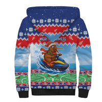 New Zealand Christmas Sherpa Hoodie Funny Jet Ride Kiwi Xmas - Polynesian Pride