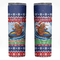 New Zealand Christmas Skinny Tumbler Funny Jet Ride Kiwi Xmas - Polynesian Pride