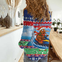 New Zealand Christmas Women Casual Shirt Funny Jet Ride Kiwi Xmas - Polynesian Pride