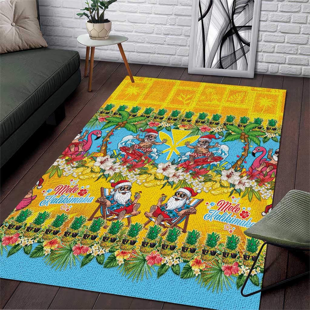 Hawaii Christmas Area Rug Mele Kalikimaka Tropical Vibes - Polynesian Pride