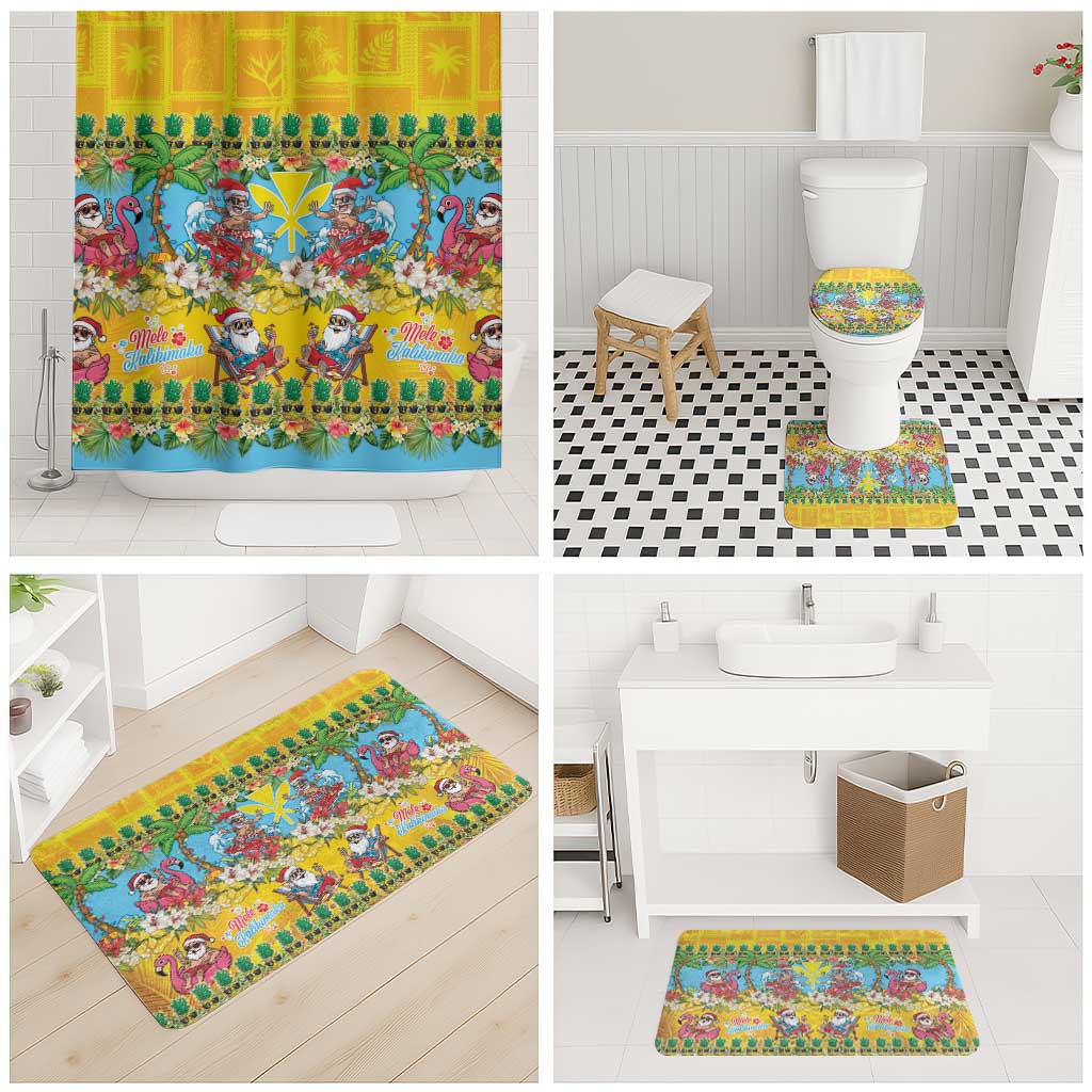 Hawaii Christmas Bathroom Set Mele Kalikimaka Tropical Vibes - Polynesian Pride