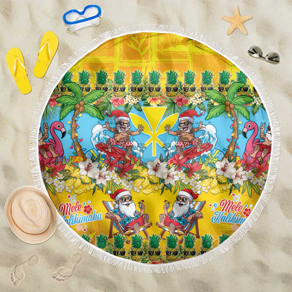 Hawaii Christmas Beach Blanket Mele Kalikimaka Tropical Vibes - Polynesian Pride