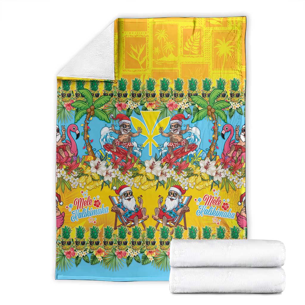 Hawaii Christmas Blanket Mele Kalikimaka Tropical Vibes - Polynesian Pride