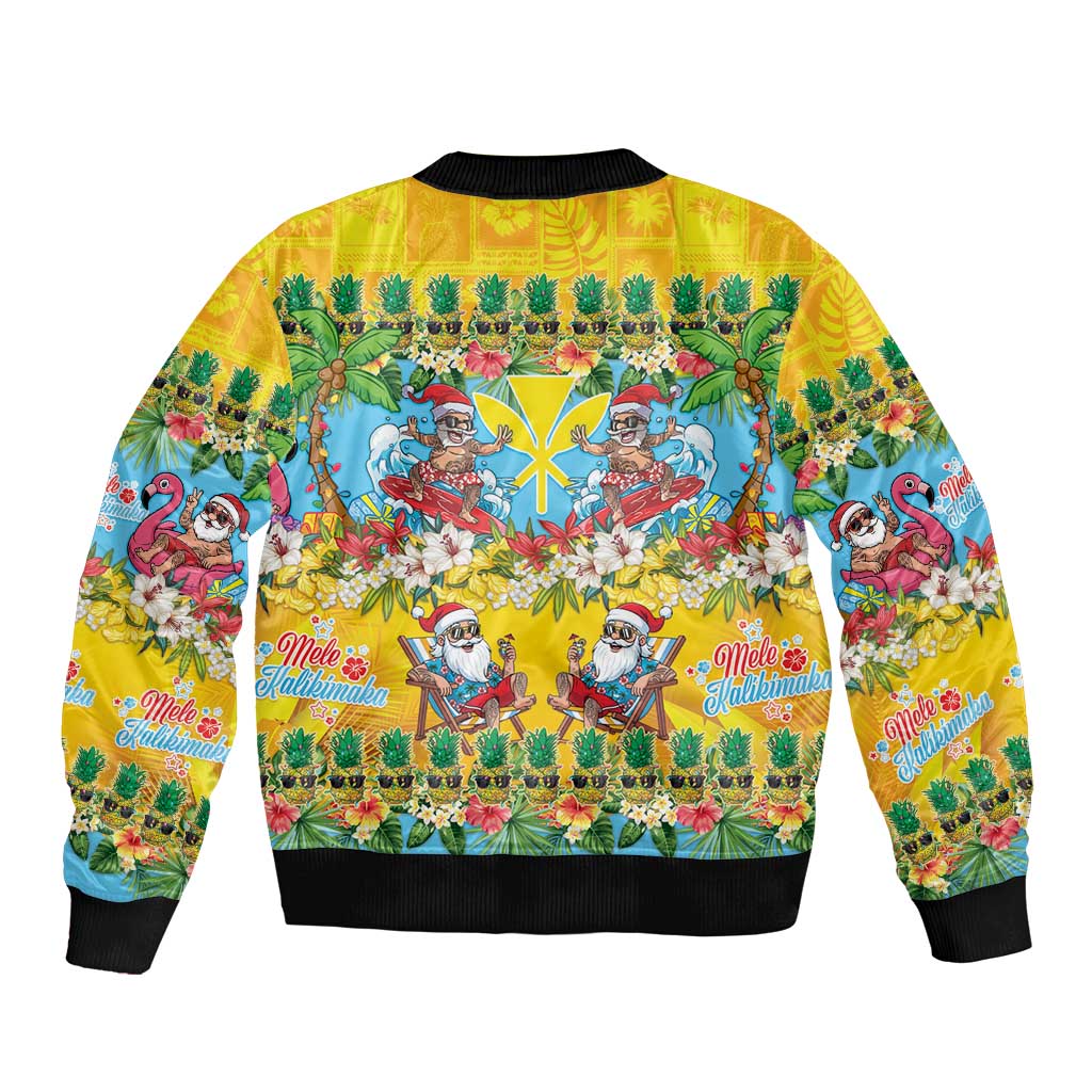 Hawaii Christmas Bomber Jacket Mele Kalikimaka Tropical Vibes - Polynesian Pride