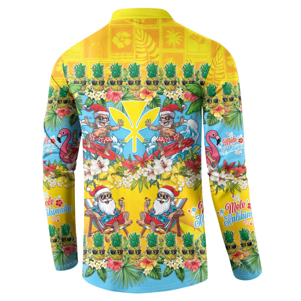 Hawaii Christmas Button Sweatshirt Mele Kalikimaka Tropical Vibes - Polynesian Pride