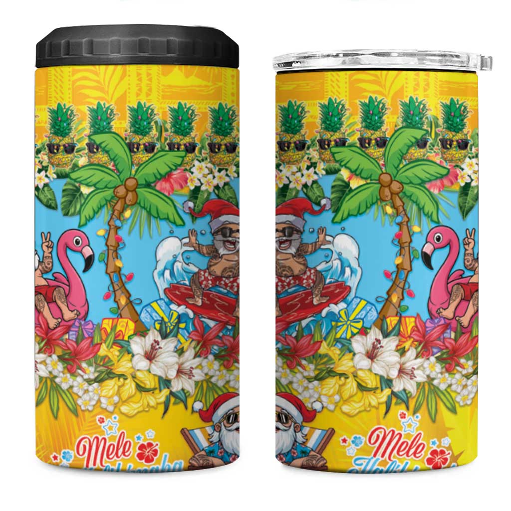 Hawaii Christmas 4 in 1 Can Cooler Tumbler Mele Kalikimaka Tropical Vibes - Polynesian Pride