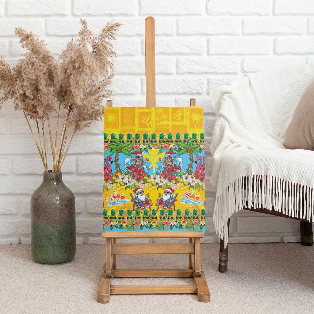 Hawaii Christmas Canvas Wall Art Mele Kalikimaka Tropical Vibes - Polynesian Pride
