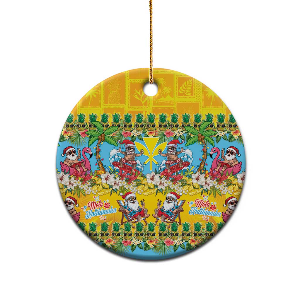 Hawaii Christmas Ceramic Ornament Mele Kalikimaka Tropical Vibes - Polynesian Pride
