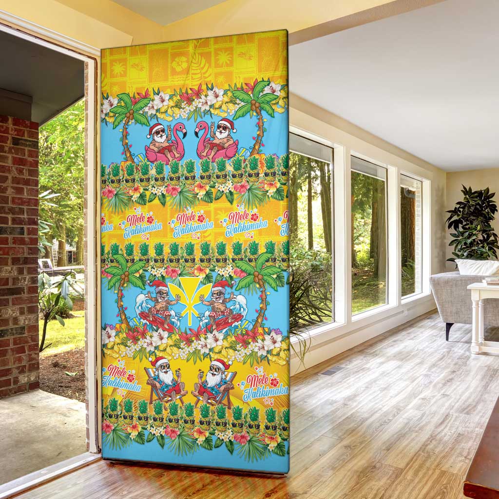 Hawaii Christmas Door Cover Mele Kalikimaka Tropical Vibes - Polynesian Pride