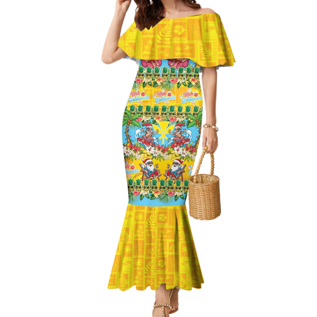 Hawaii Christmas Family Matching Mermaid Dress and Hawaiian Shirt Mele Kalikimaka Tropical Vibes - Polynesian Pride
