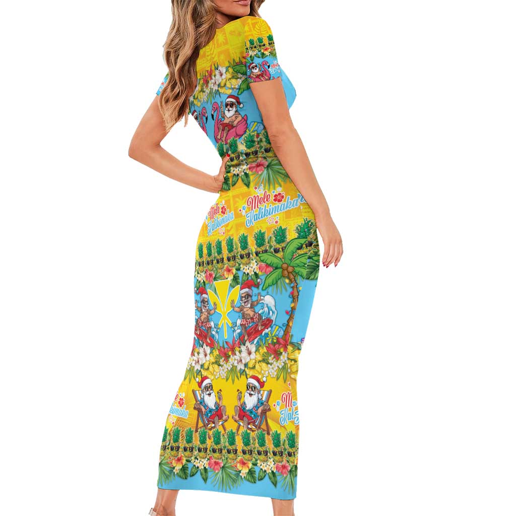 Hawaii Christmas Family Matching Short Sleeve Bodycon Dress and Hawaiian Shirt Mele Kalikimaka Tropical Vibes - Polynesian Pride