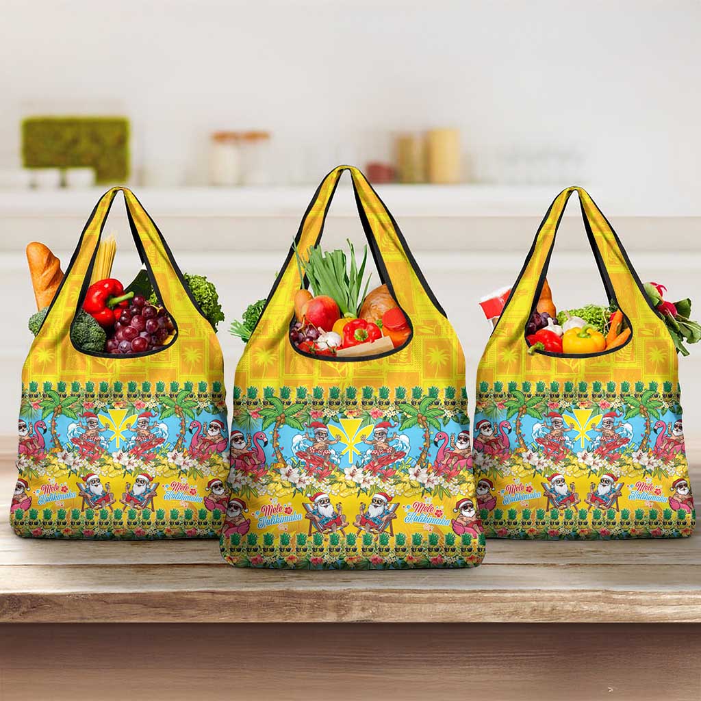 Hawaii Christmas Grocery Bag Mele Kalikimaka Tropical Vibes - Polynesian Pride