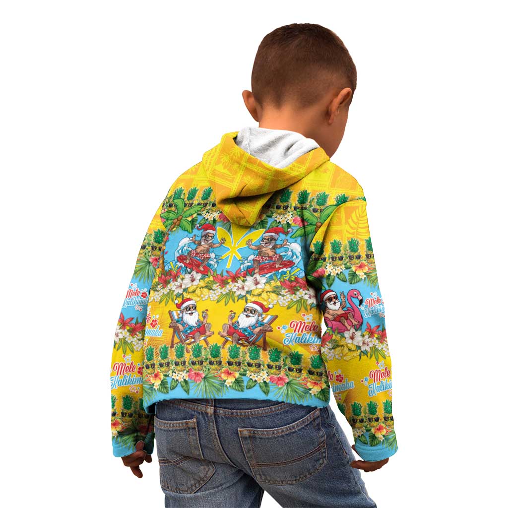 Hawaii Christmas Kid Hoodie Mele Kalikimaka Tropical Vibes - Polynesian Pride