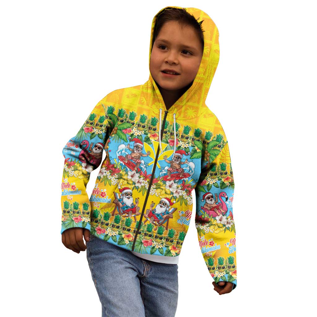 Hawaii Christmas Kid Hoodie Mele Kalikimaka Tropical Vibes - Polynesian Pride