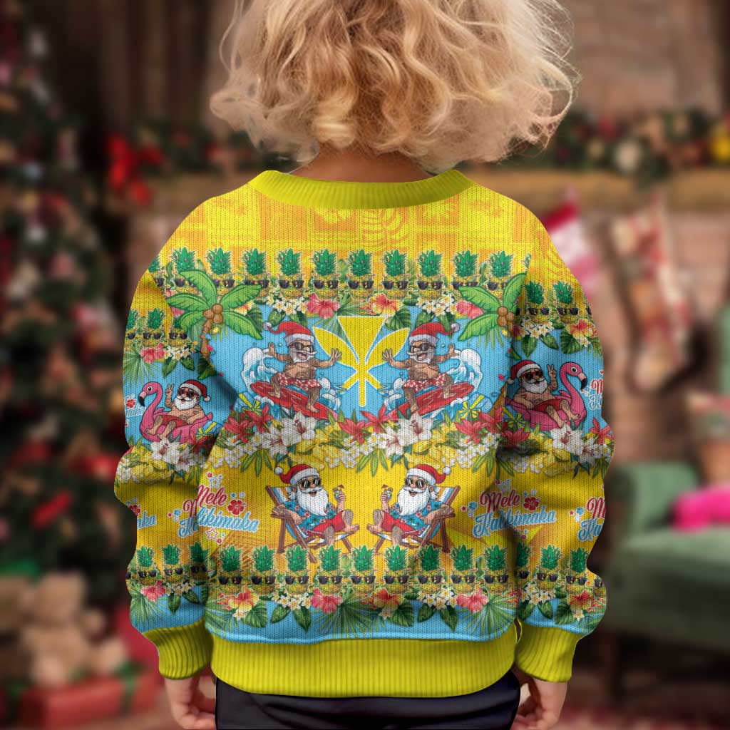 Hawaii Christmas Kid Ugly Christmas Sweater Mele Kalikimaka Tropical Vibes - Polynesian Pride