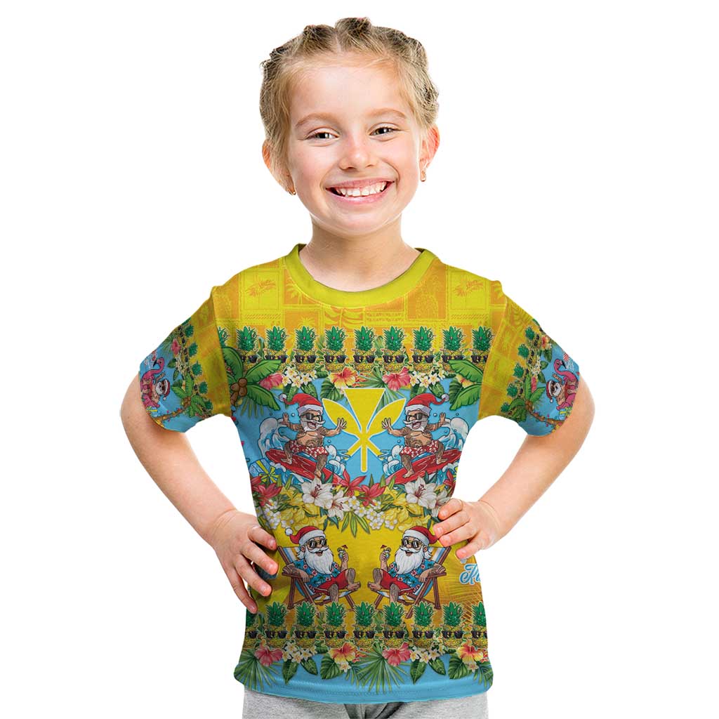 Hawaii Christmas Kid T Shirt Mele Kalikimaka Tropical Vibes - Polynesian Pride