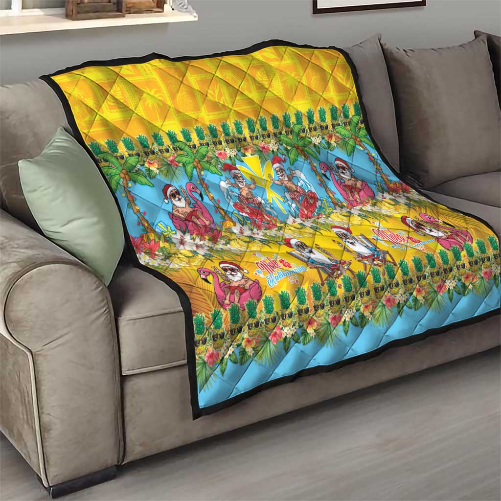 Hawaii Christmas Quilt Mele Kalikimaka Tropical Vibes - Polynesian Pride