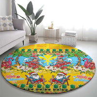 Hawaii Christmas Round Carpet Mele Kalikimaka Tropical Vibes - Polynesian Pride