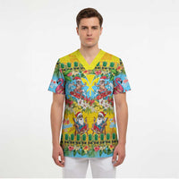 Hawaii Christmas Scrub Top Mele Kalikimaka Tropical Vibes - Polynesian Pride