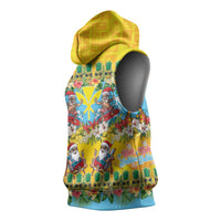 Hawaii Christmas Sleeveless Hoodie Mele Kalikimaka Tropical Vibes - Polynesian Pride