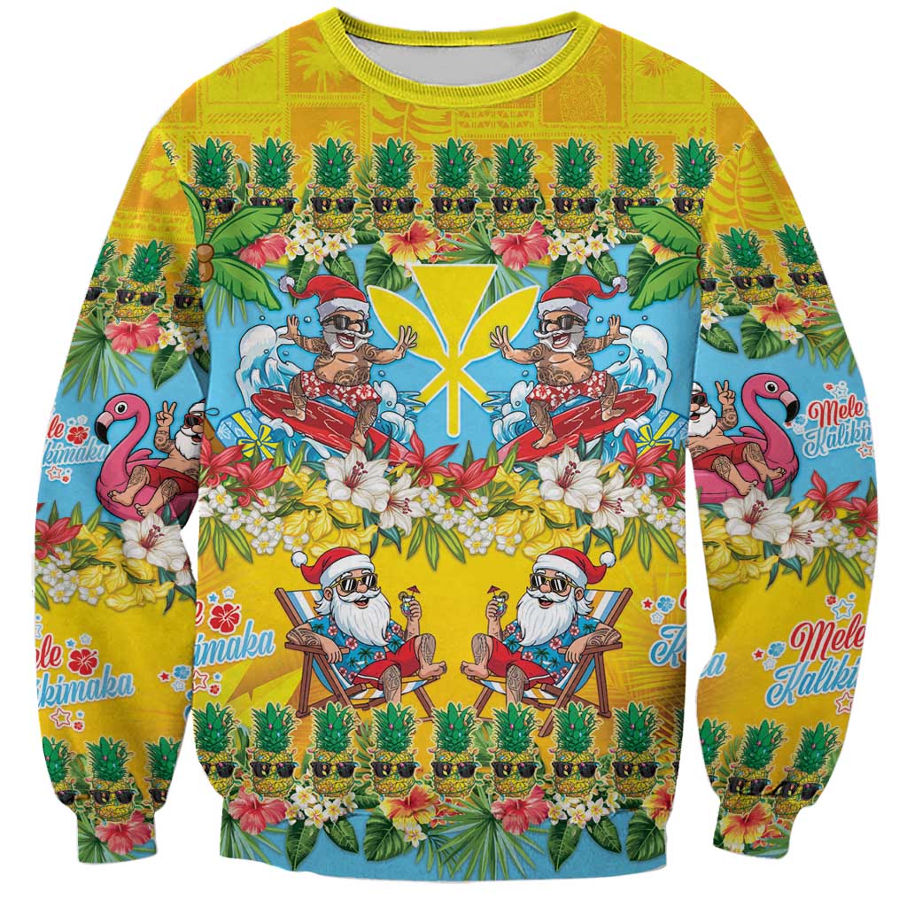 Hawaii Christmas Sweatshirt Mele Kalikimaka Tropical Vibes - Polynesian Pride