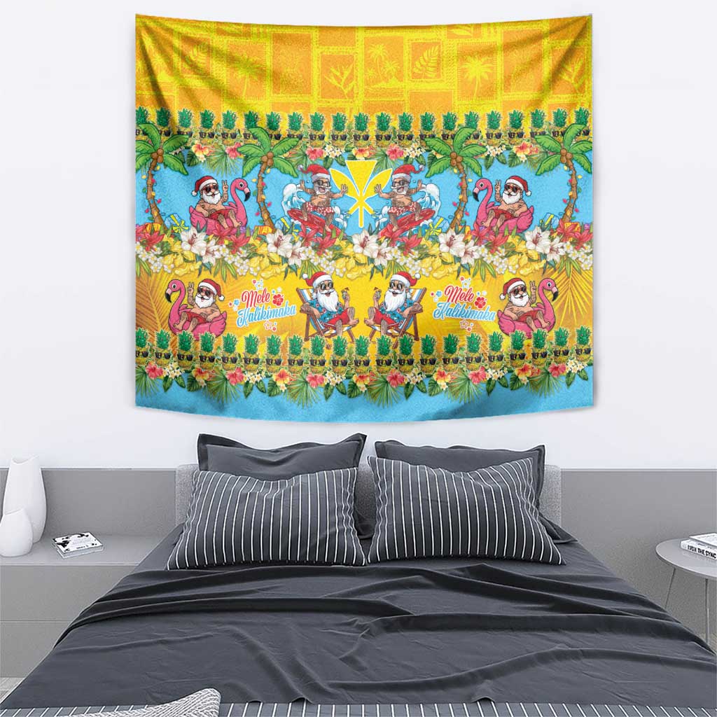 Hawaii Christmas Tapestry Mele Kalikimaka Tropical Vibes - Polynesian Pride