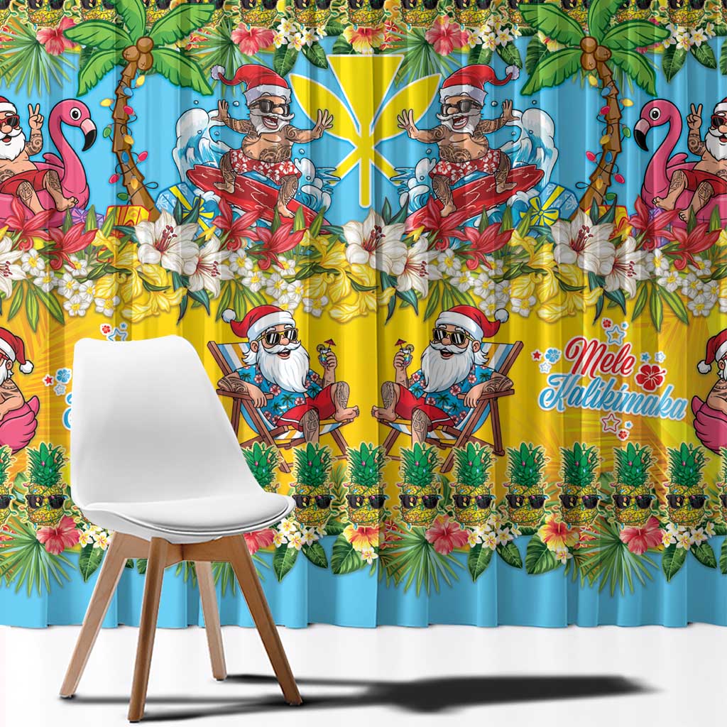 Hawaii Christmas Window Curtain Mele Kalikimaka Tropical Vibes - Polynesian Pride