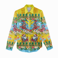Hawaii Christmas Women Casual Shirt Mele Kalikimaka Tropical Vibes - Polynesian Pride