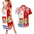 Personalised Tonga And Kiribati Couples Matching Summer Maxi Dress and Hawaiian Shirt Coat Of Arms Polynesian Pattern LT05 Red - Polynesian Pride