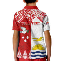 Personalised Tonga And Kiribati Kid Polo Shirt Coat Of Arms Polynesian Pattern LT05 - Polynesian Pride