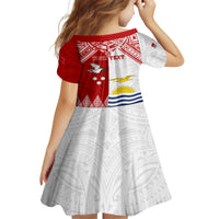 Personalised Tonga And Kiribati Kid Short Sleeve Dress Coat Of Arms Polynesian Pattern LT05 - Polynesian Pride