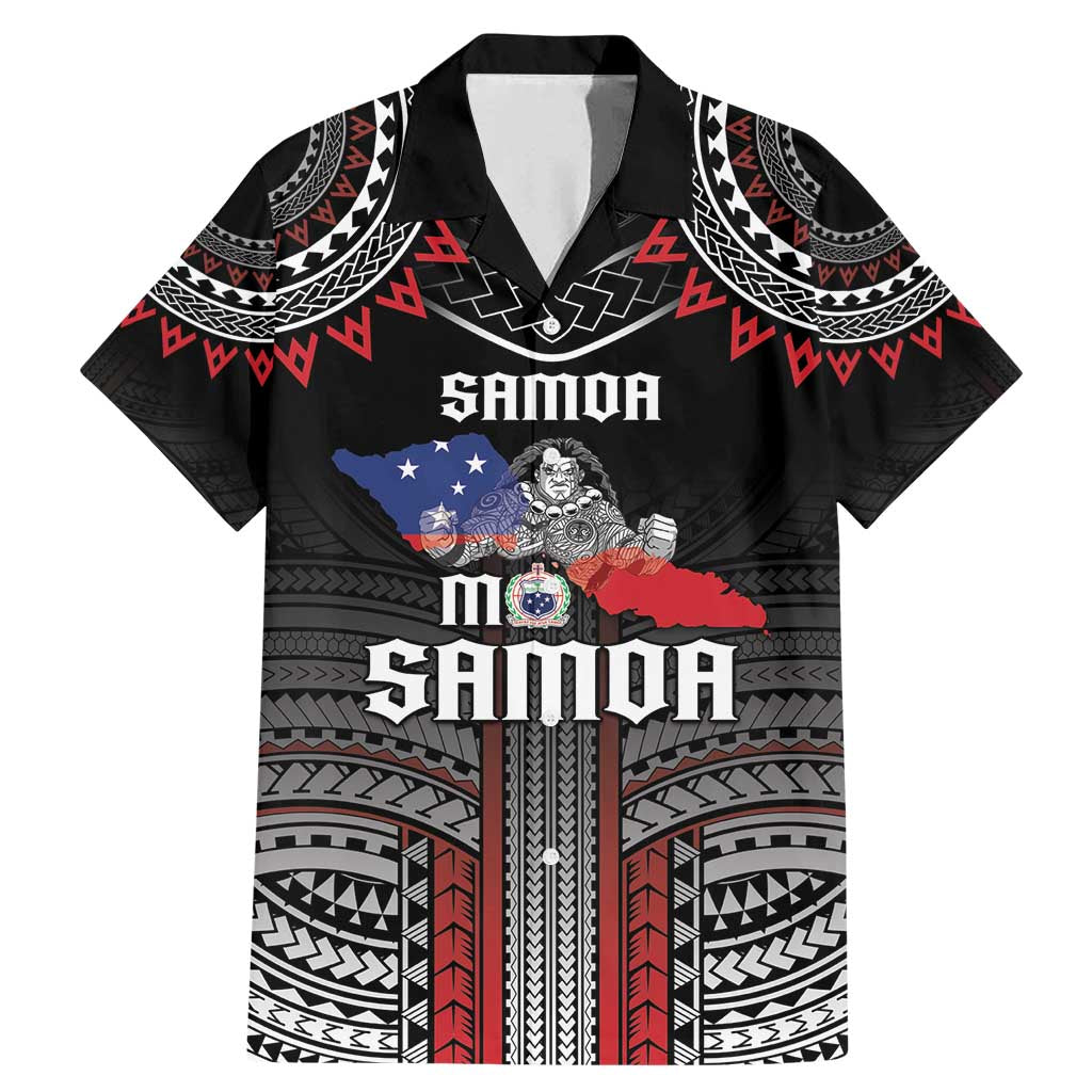 Personalised Samoa Black Saturday Family Matching Mermaid Dress and Hawaiian Shirt Samoan Warrior Tribal Pattern