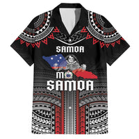 Personalised Samoa Black Saturday Family Matching Short Sleeve Bodycon Dress and Hawaiian Shirt Samoan Warrior Tribal Pattern