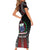 Personalised Samoa Black Saturday Family Matching Short Sleeve Bodycon Dress and Hawaiian Shirt Samoan Warrior Tribal Pattern