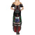 Personalised Samoa Black Saturday Summer Maxi Dress Samoan Warrior Tribal Pattern