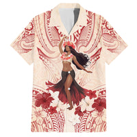 Tahiti Women's Day Family Matching Summer Maxi Dress and Hawaiian Shirt With Polynesian Pattern LT05 Dad's Shirt - Short Sleeve Beige - Polynesian Pride