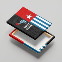 Personalised West Papua Canvas Wall Art Polynesian Pattern With Coat Of Arms