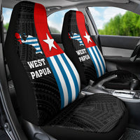 Personalised West Papua Car Seat Cover Polynesian Pattern With Coat Of Arms