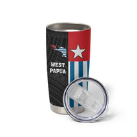 Personalised West Papua Tumbler Cup Polynesian Pattern With Coat Of Arms