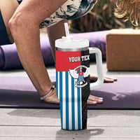 Personalised West Papua Tumbler With Handle Polynesian Pattern With Coat Of Arms