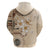 Samoa Siapo Pattern With Beige Hibiscus Hoodie LT05 - Polynesian Pride