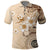 Samoa Siapo Pattern With Beige Hibiscus Polo Shirt LT05 Beige - Polynesian Pride